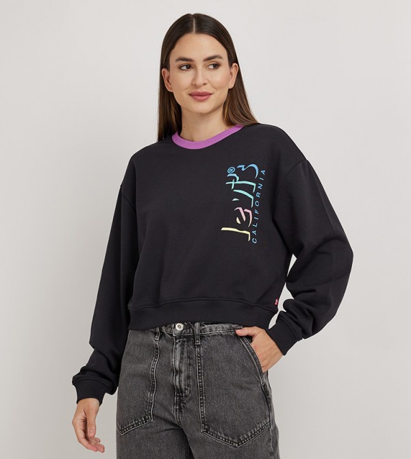 Printed Crew Neck Sweatshirt