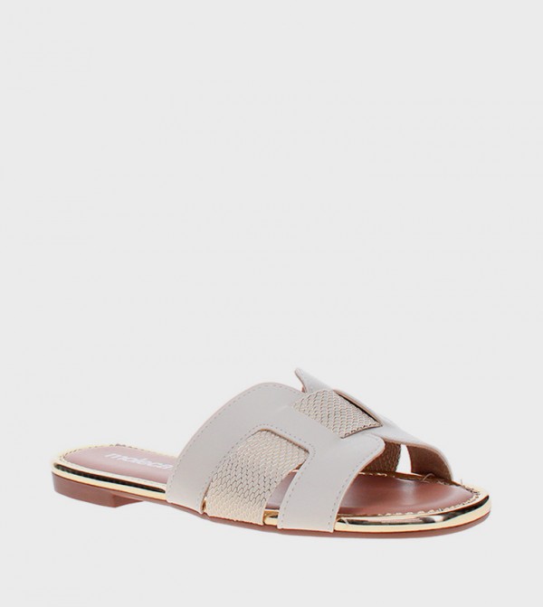 Snakeskin Open Toe Flat Sandals