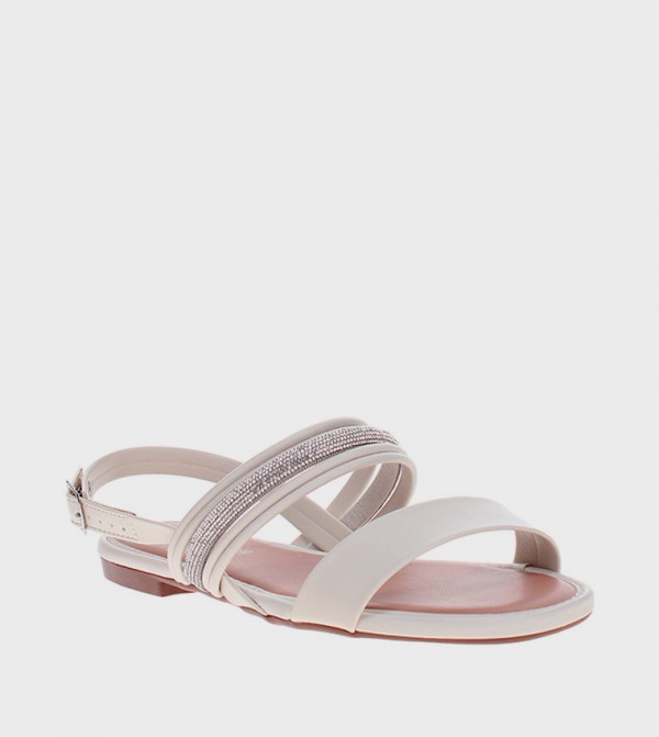 Embellished Slingback Flat Sandals
