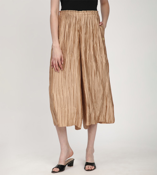 Pleated Elastic Waist Culottes