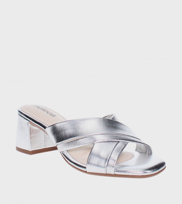 HECTOR Criss-Cross Strap Block Heel Sandals