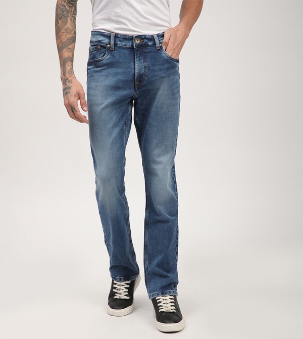 Faded Mid Rise Slim Fit Jeans