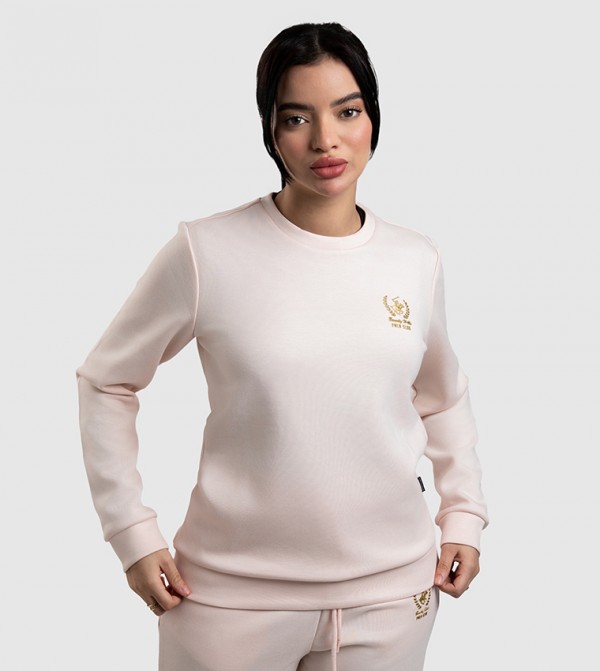 Logo Embroidered Crew Neck Sweatshirt