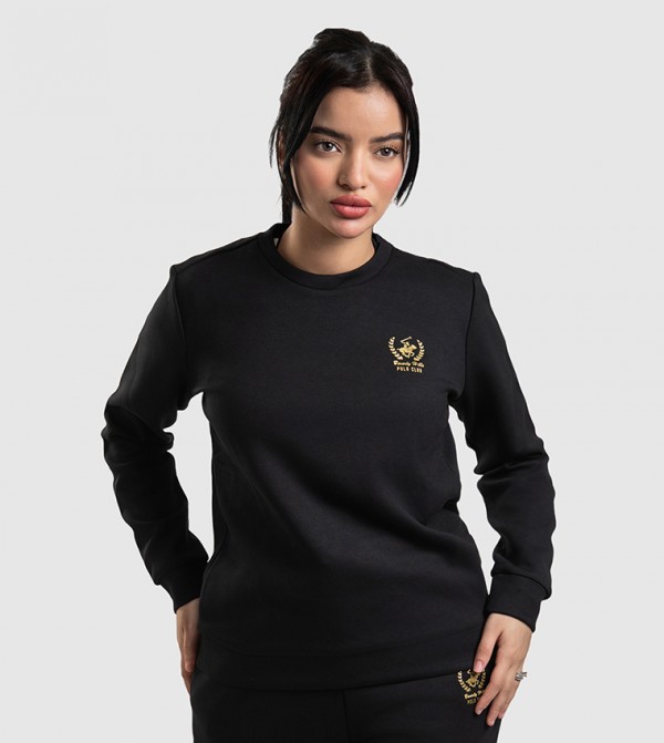 Logo Embroidered Crew Neck Sweatshirt