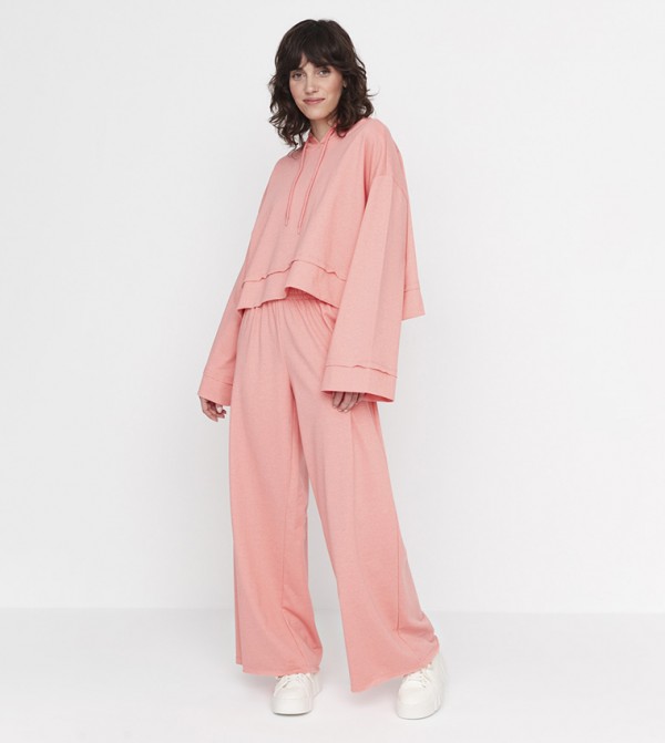 Wide Leg Knitted Tracksuit Set