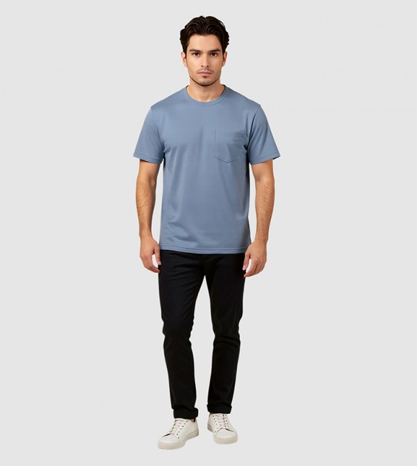 Pocket Detail Short Sleeves Stretch T-Shirt
