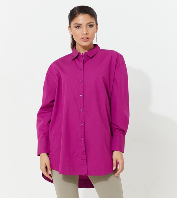 Buy Vero Moda Oversized Solid Shirt In Violet