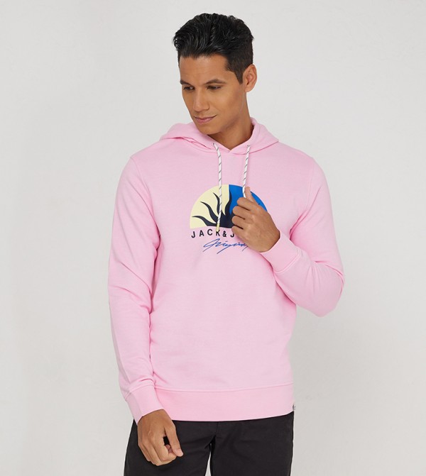 Logo Print Long Sleeves Hoodie
