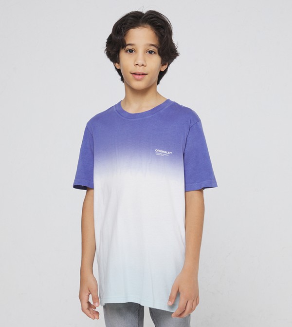 Ombre Printed Crew Neck T-Shirt