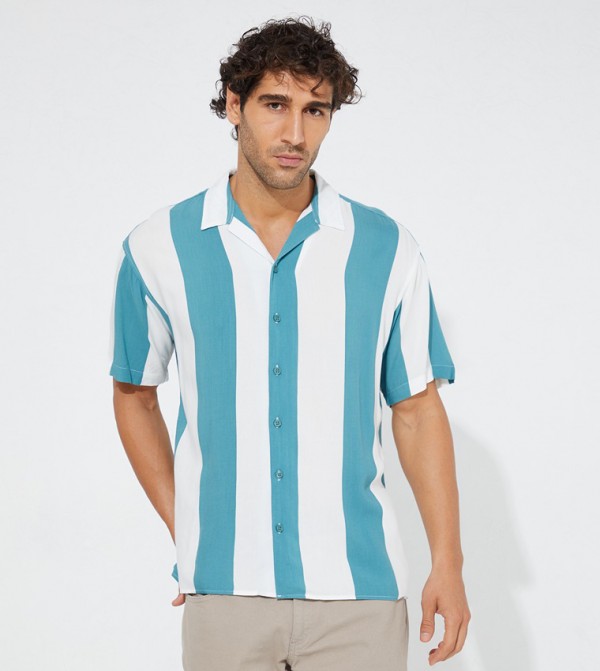 Striped short 2024 sleeve shirt