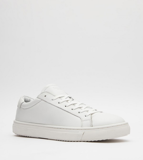 Leather Lace-Up Low Top Sneakers