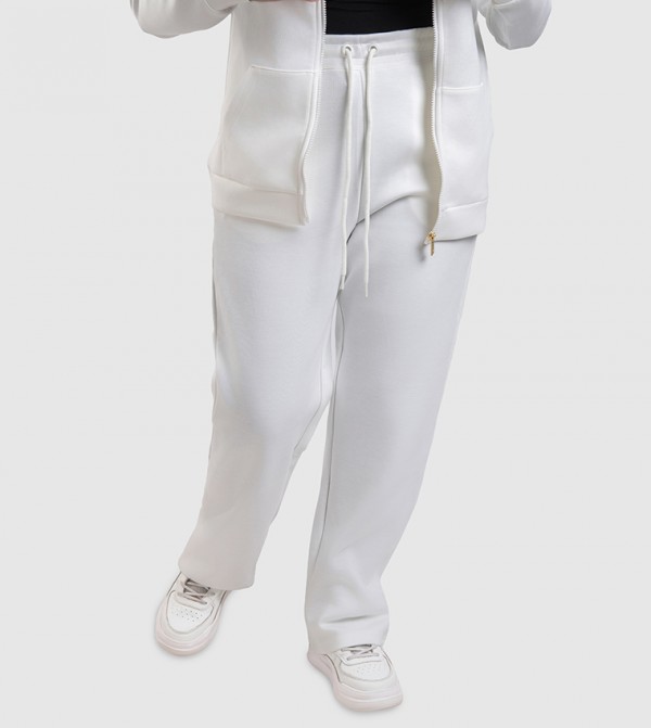 Logo Embroidered Drawstring Waist Sweatpants