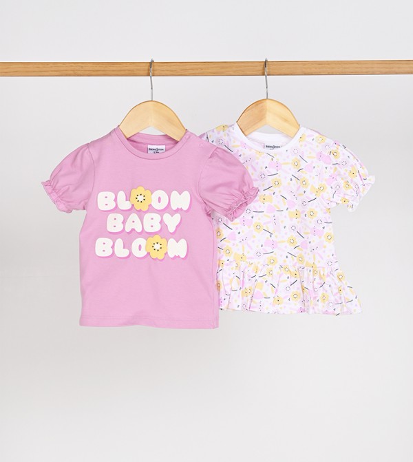 2-Pack Printed Crew Neck Top