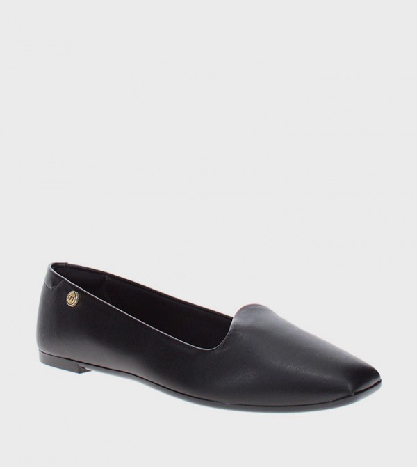 Textured Square Toe Ballerinas