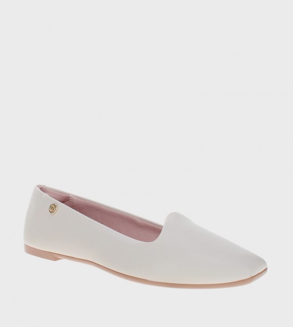 Textured Square Toe Ballerinas