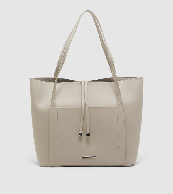 Buy DEEZEE @ CCC Snap Button Closure Tote Bag In Beige | 6thstreet