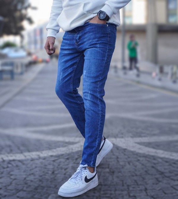 Buy Madmext Ripped Skinny Fit Jeans In Blue 6thStreet Qatar