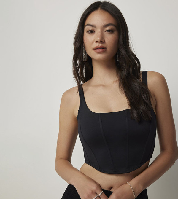Sleeveless Crop Bustier Top