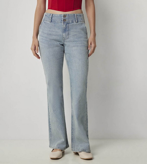High Rise Flared Leg Jeans