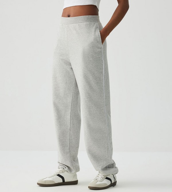 Contrast Trim Elastic Waist Sweatpants