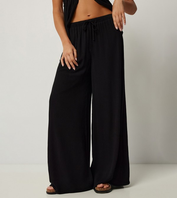 Crinkled Wide Leg Pants