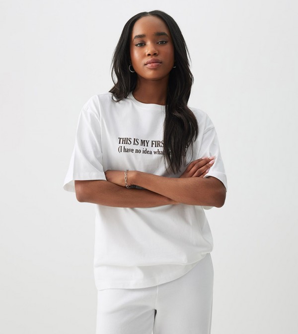 Printed Crew Neck Oversized T-Shirt