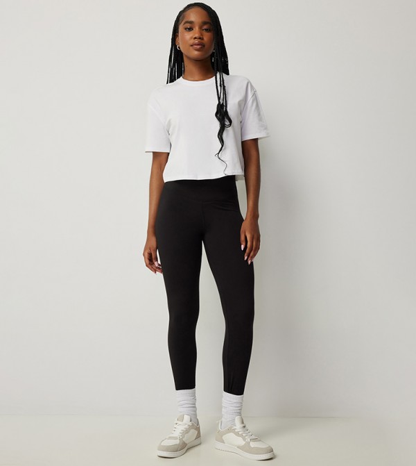 Printed Elastic Waist Leggings