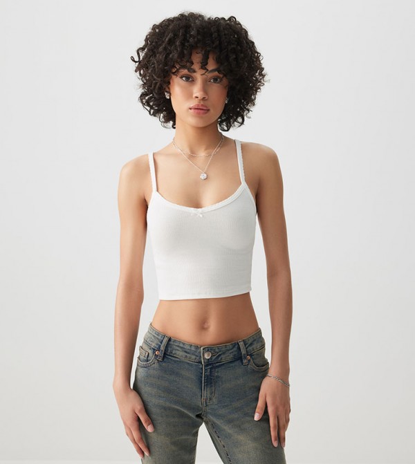 Ribbed Strappy Crop Top