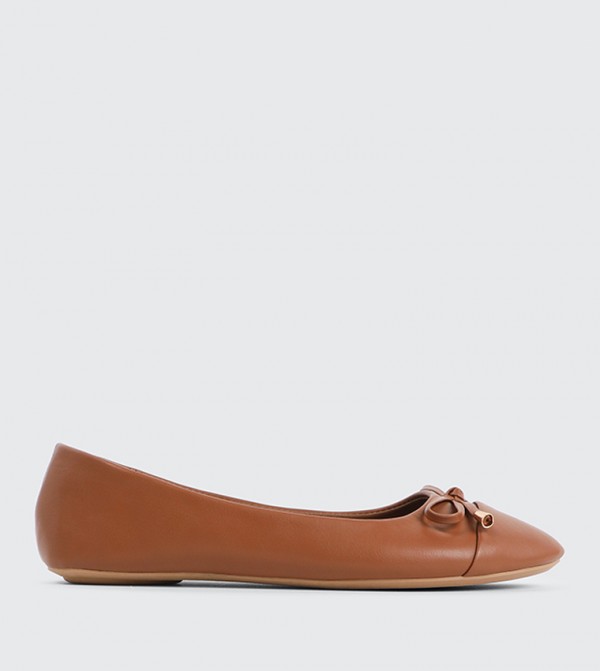 Bow Detail Round Toe Ballerinas