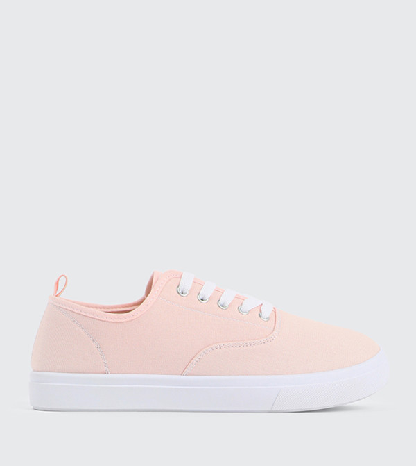 Solid Low-Top Canvas Sneakers