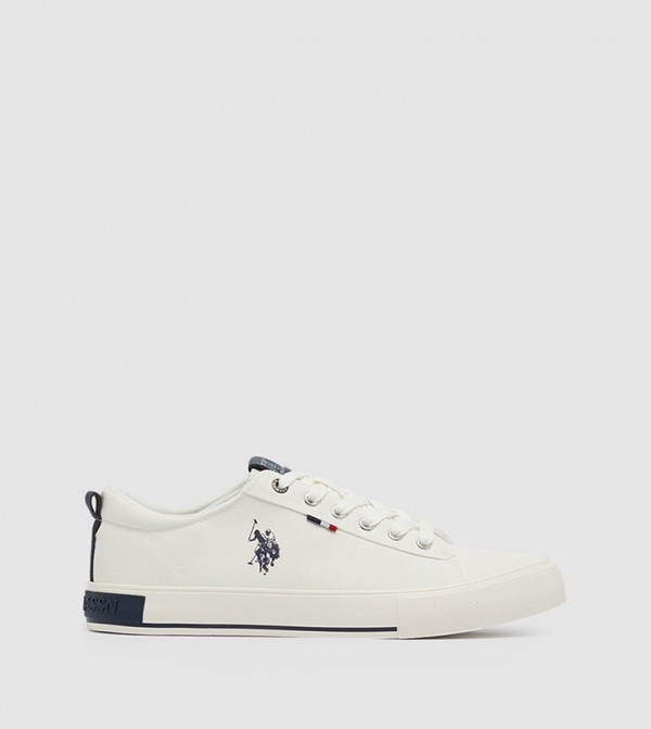 FRANK Logo Detail Lace-Up Canvas Shoes