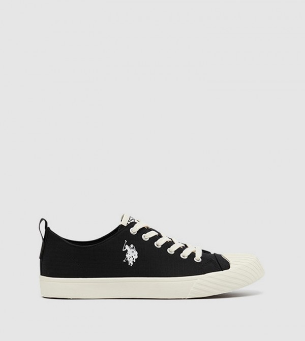 HARISON Logo Detail Lace-Up Canvas Shoes