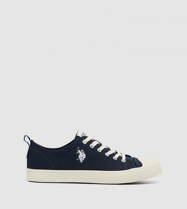 HARISON Logo Detail Lace-Up Canvas Shoes