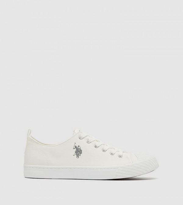 HARISON Logo Detail Lace-Up Canvas Shoes