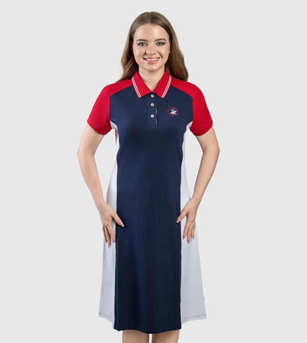 Color Block Short Sleeves T-Shirt Dress