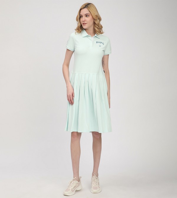 Logo Embroidered Short Sleeves Polo Dress
