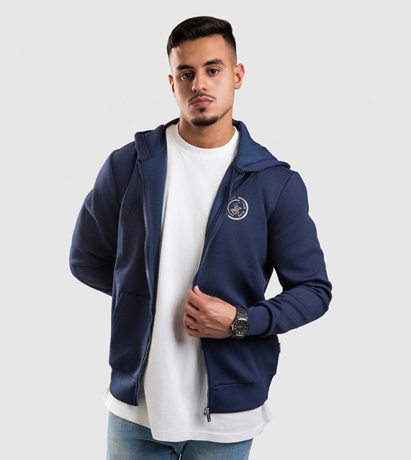 Pop-Over Logo Detail Hooded Jacket
