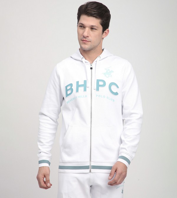 Logo Printed Hooded Jacket