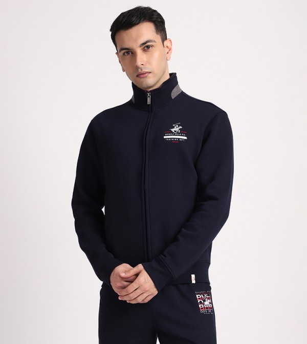 Logo Embroidered High Neck Jacket