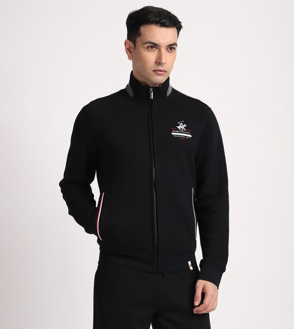 Logo Embroidered High Neck Jacket