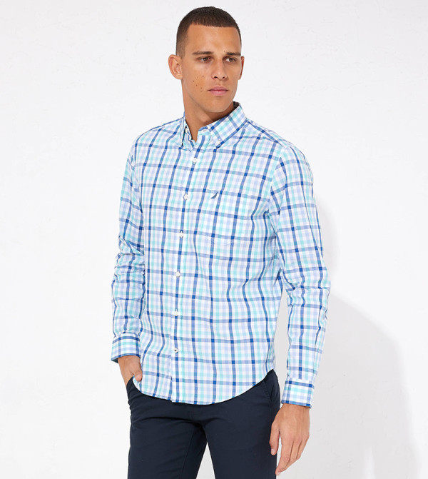 Pcapia Sl Square Neck Top Nautical Blue Stripes Bright W