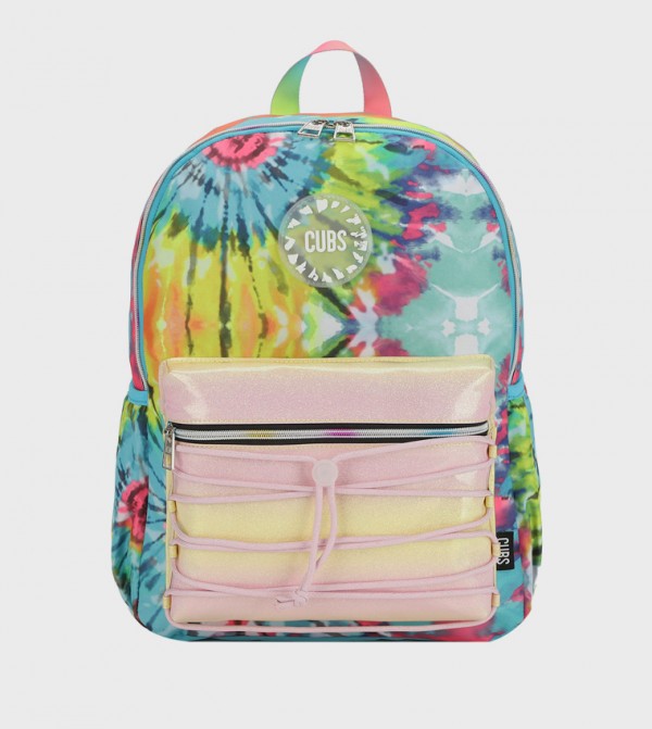 Green & Yellow Tie-Dye Zip Around Backpack
