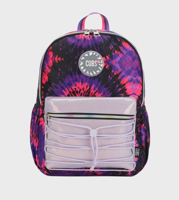 Black & Purple Tie-Dye Zip Around Backpack