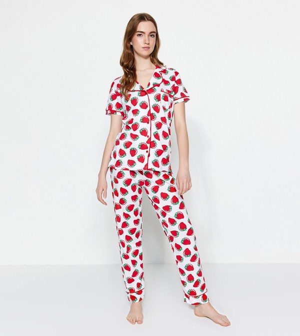 ENJOYNIGHT Women's Sleepwear Tops with Capri Pants Pajama Sets, A-moon  Star, Medium price in Saudi Arabia,  Saudi Arabia