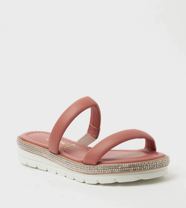 LILLIAN Embellished Double Strap Sandals