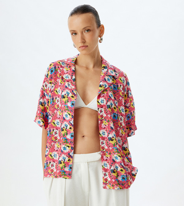 Floral Print Short Sleeves Shirt