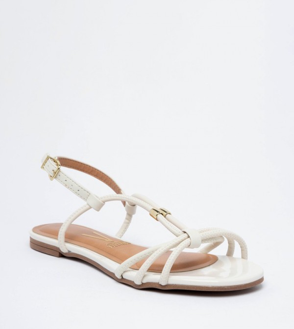 Flat sandals store with ankle strap