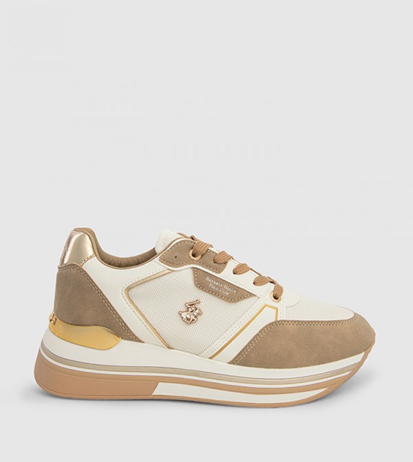 Color Block Lace-Up Sneakers