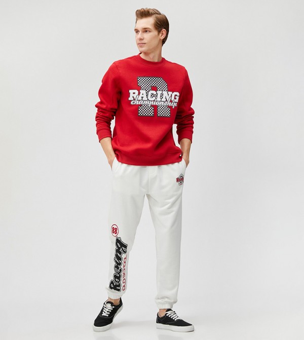 Printed Drawstring Waist Joggers