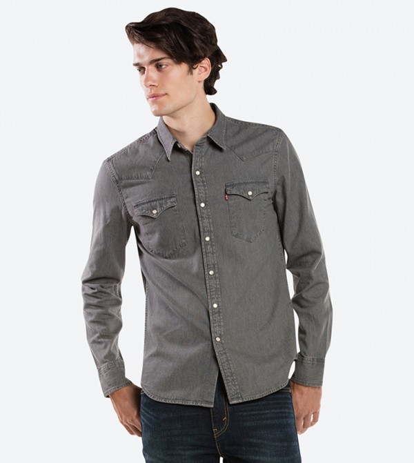 Buy Levi s Classic Western Long Sleeve Shirt Grey 66986 0082 In Grey 6thStreet Oman